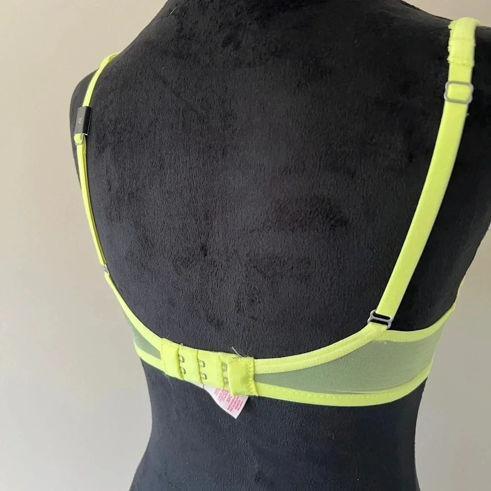 Victorias Secret  NWT Neon Yellow  Lightly Lined Lace-Cup Demi Bra Size 32C